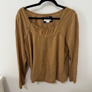 Maeve (Anthropologie) Striped Mustard Women's Top